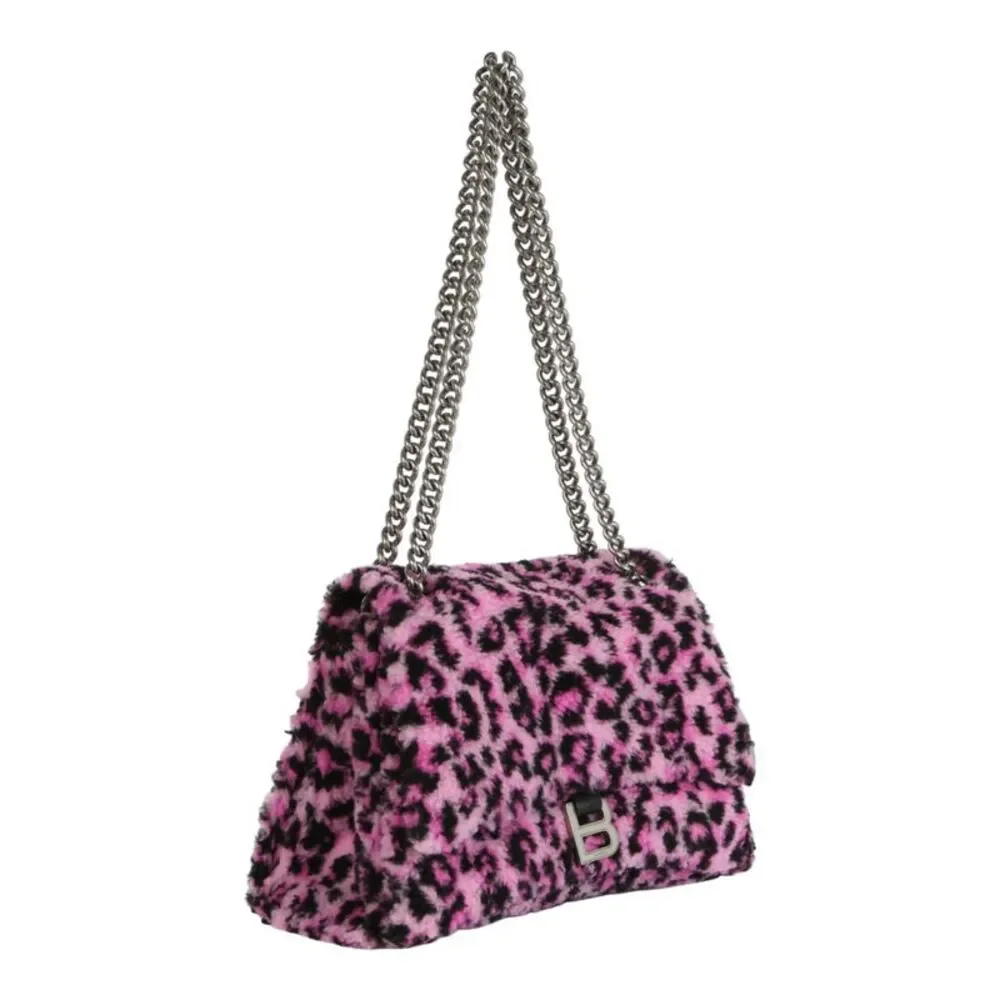 Balenciaga Crush Medium Chain Bag In Lepoard Print Womens